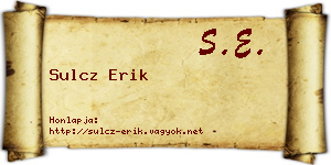 Sulcz Erik névjegykártya